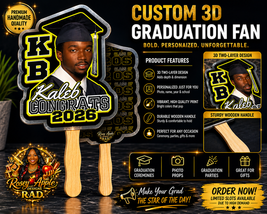 CUSTOM 3D GRADUATION FAN